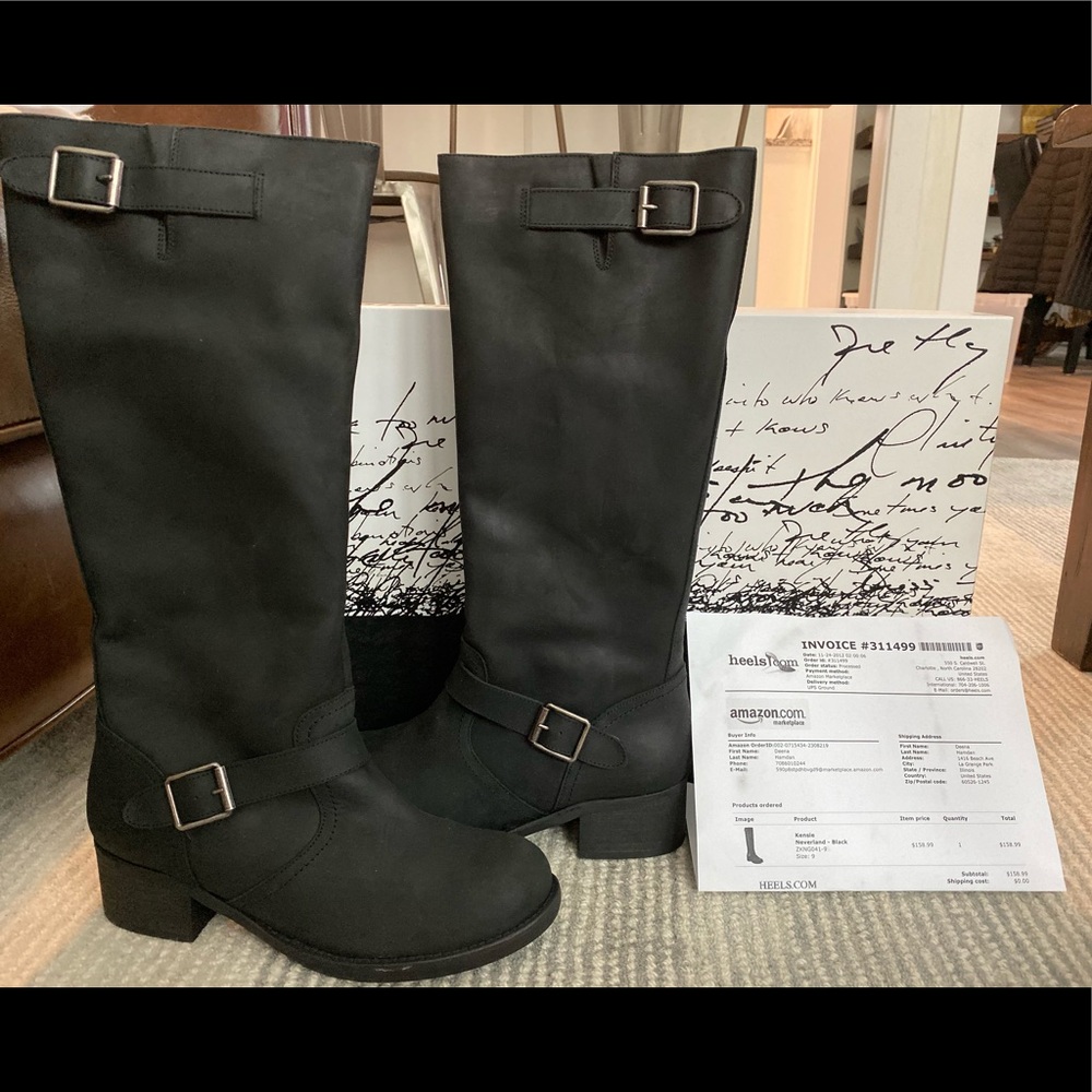 Kensie Black Neverland Boots Size 9